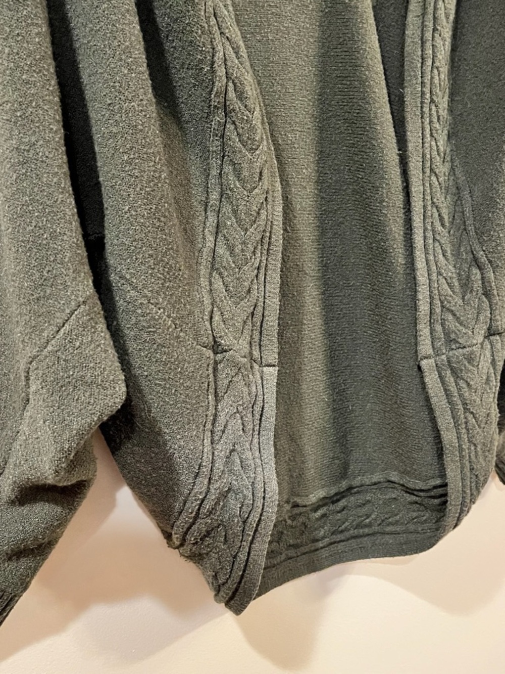 torrid Dark Green Textured Knit Open Front Dolman Sleeve Cardigan - Size 0X - Picture 3 of 12